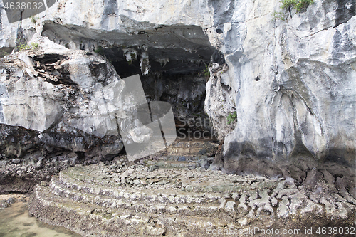 Image of Sea cave entrance in Ha Long bay