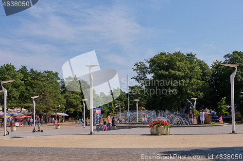 Image of Joanas Basanaviciaus Street with fountain in middle