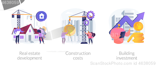 Image of Construction project management abstract concept vector illustrations.