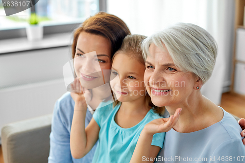 Image of portrait of mother, daughter and grandmother
