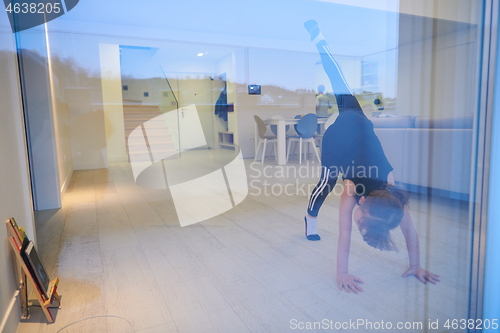 Image of girl online education ballet class at home