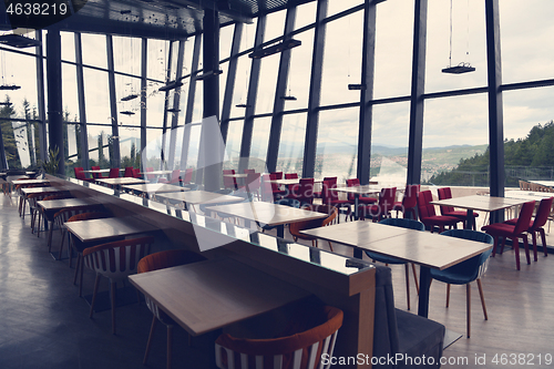 Image of Empty restaurant indoor during coronavirus