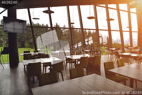 Image of Empty restaurant indoor during coronavirus