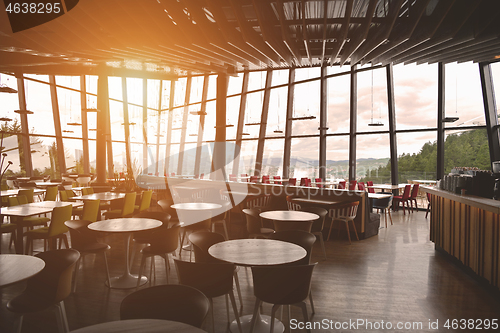 Image of Empty restaurant indoor during coronavirus