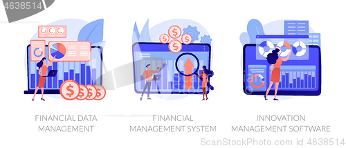 Image of Financial and IT data software vector concept metaphors