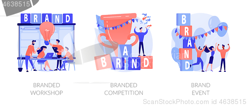 Image of Brand events and teambuilding vector concept metaphors