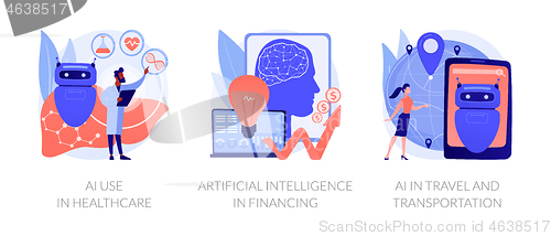 Image of Artificial intelligence implementation vector concept metaphors.