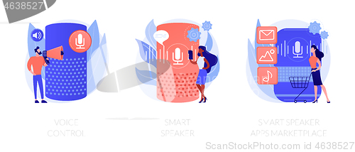 Image of Smart speaker voice assistant vector concept metaphors