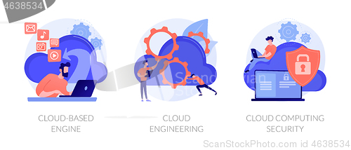 Image of Cloud engineering services vector concept metaphors.