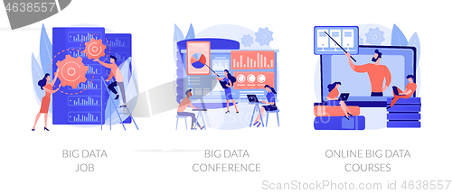 Image of Big data education and employment vector concept metaphors