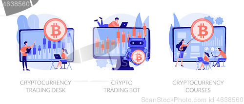 Image of Cryptocurrency trading vector concept metaphors