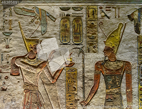 Image of ancient color egypt images on wall