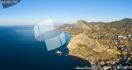 Image of Aerial view of Genoese fortress in Sudak