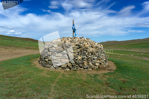 Image of Sacred stone heap in Mongolia