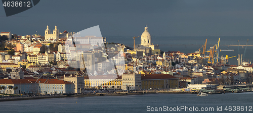 Image of Liisbon old city center at sunset