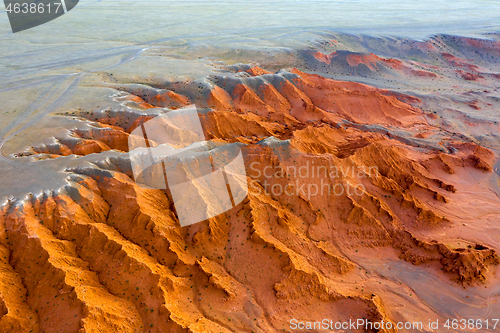 Image of Bayanzag cliffs at sunset in Mongolia