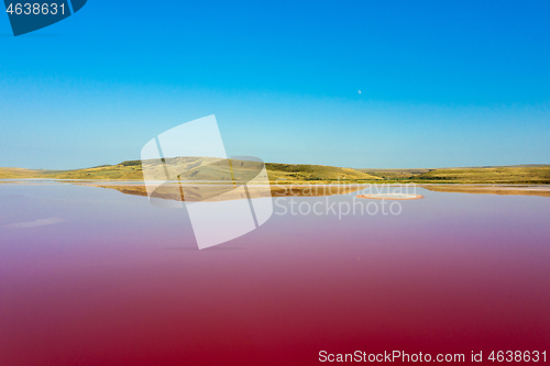 Image of Pink lake Chokrak in Crimea