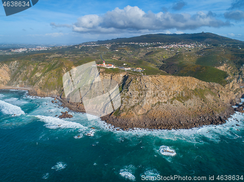 Image of Aerial view of lighthouse at Cape Roca