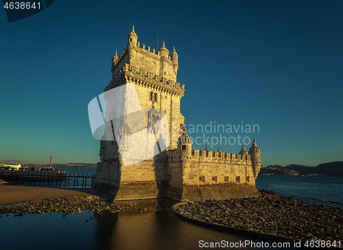 Image of Belem Tower and Tagus River in Lisbon