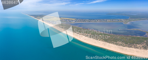 Image of Aerial view on sand beach and Black sea