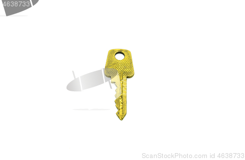 Image of Metal key to english lock isolated on white