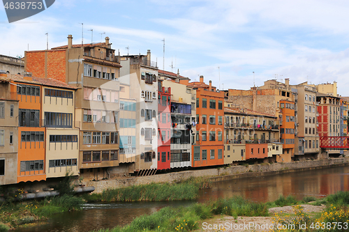 Image of Colorful ancient houses in the historic center of Girona