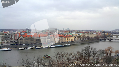 Image of Beautiful view on the Vltava river of Prague, Czech Republic