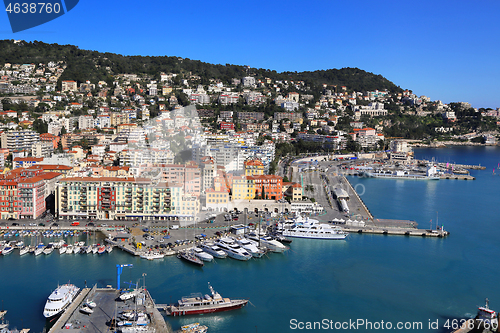 Image of Beautiful view above Port of Nice on French Riviera, France