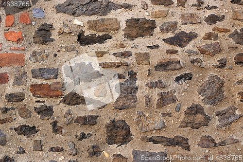 Image of Ancient wall with stones and bricks