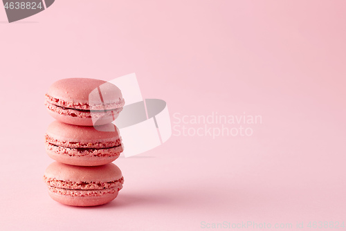 Image of stack of pink macaroons