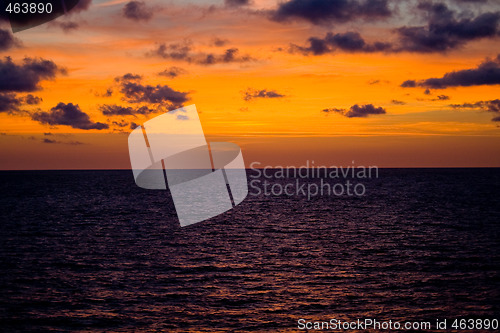 Image of Golden sunset at sea