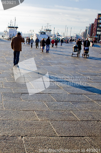 Image of Walking towards the harbour