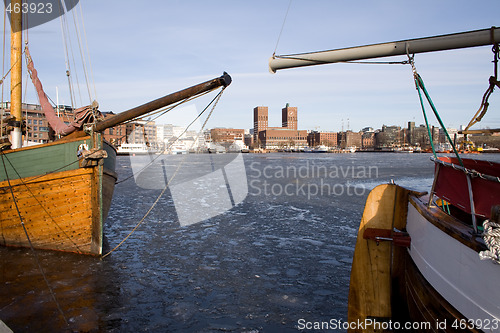 Image of Wooden boats in harbour