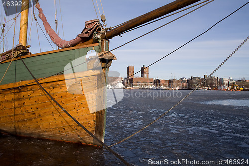 Image of Wooden boat in harbour