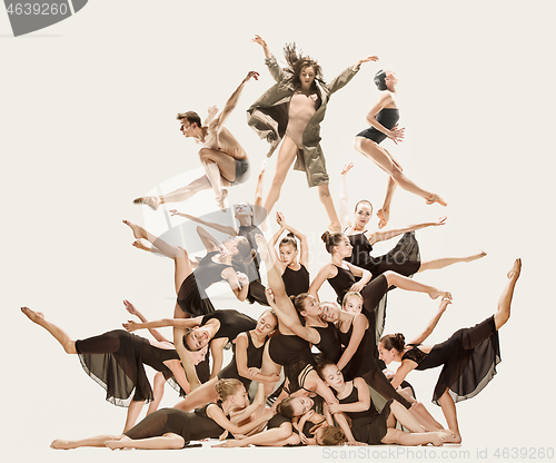 Image of The group of modern ballet dancers