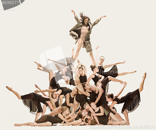 Image of The group of modern ballet dancers