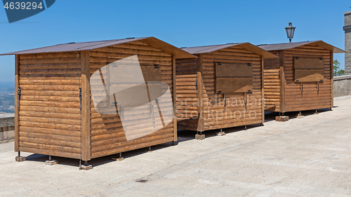 Image of Three Wooden Kiosks