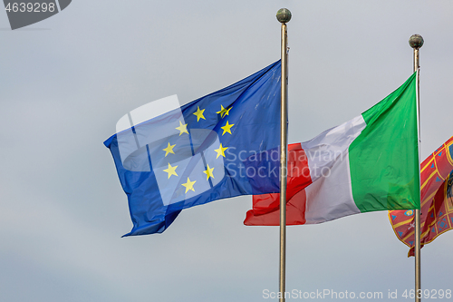 Image of EU Italy Flags