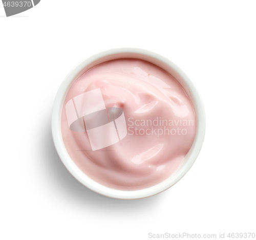 Image of bowl of pink jogurt