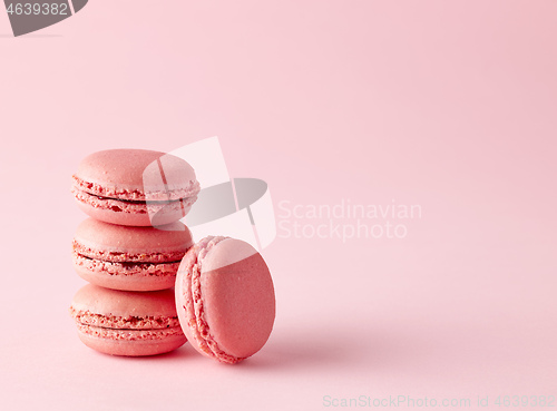 Image of stack of pink macaroons