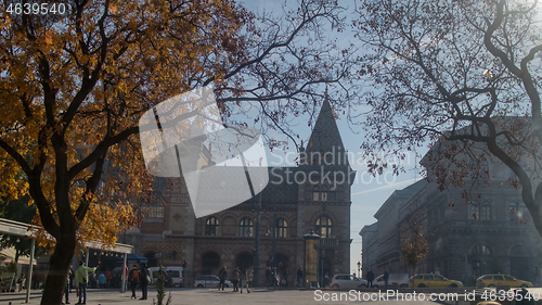 Image of Square before Great Market Hall in city Budapest, Hungary.