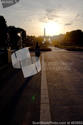 Image of Sunset Vigeland Scultpure Park