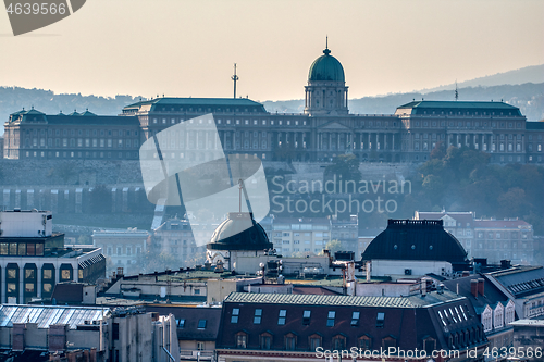 Image of Morning view to Buda Castle and palace of the Hungarian kings in Budapest.