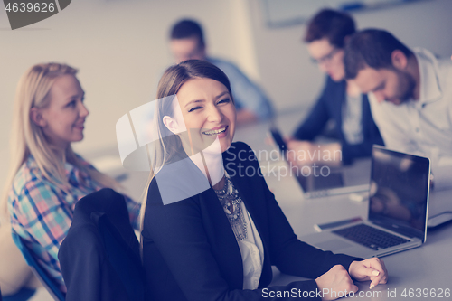 Image of Business Team At A Meeting at modern office building