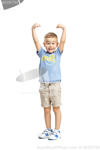 Image of Full length portrait of cute little kid in stylish clothes