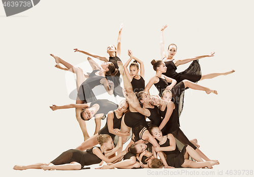 Image of The group of modern ballet dancers