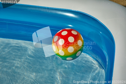 Image of Ball in the water of a pool