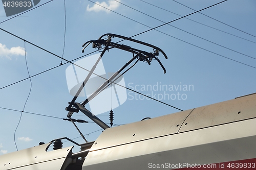 Image of Train Pantograph Closeup