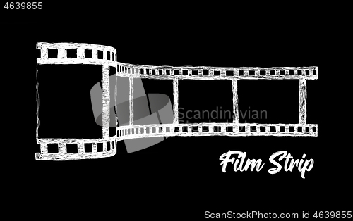 Image of Film strip vector illustration. Hand drawn 3d style