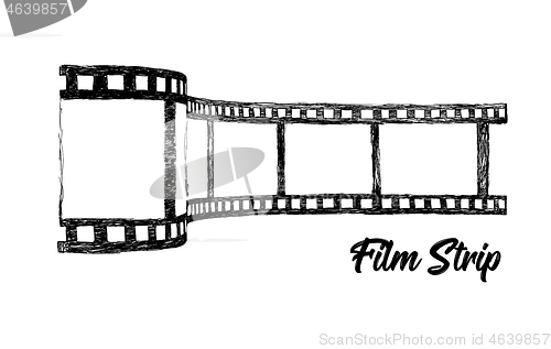 Image of Film strip vector illustration. Hand drawn 3d style